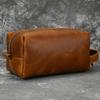 New Men's Genuine Leather Handbag Crazy Horse Multi Functional Wash Bag Neutral Travel Makeup