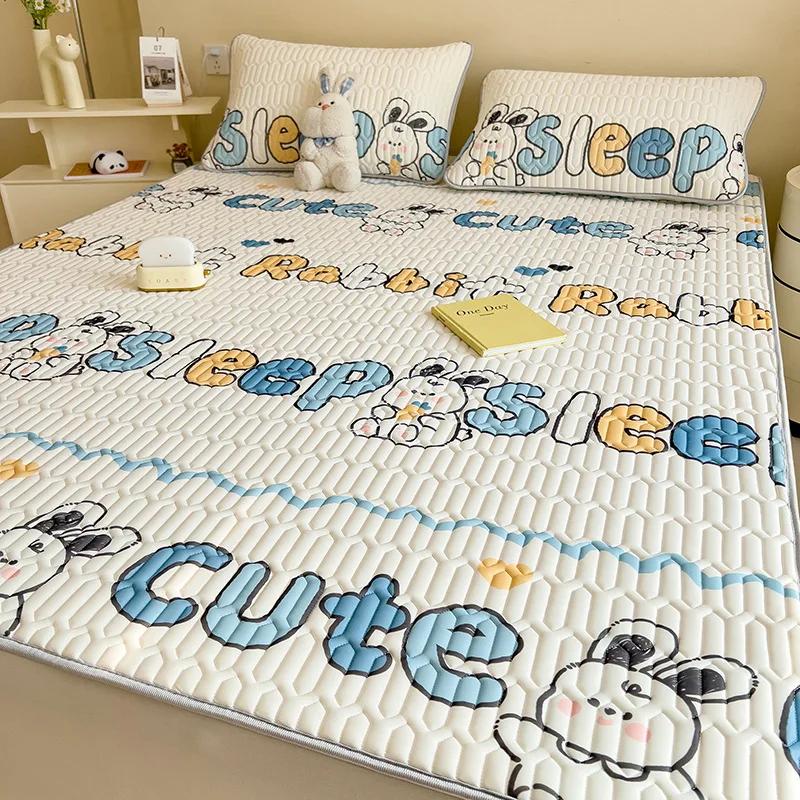 Summer Thailand Thickened Latex Cool Mat Three Piece Set, Washable, Fresh Ice Silk Air Conditioning Soft Mat Gift Wholesale