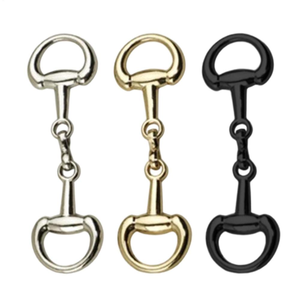 1PC Double D-Ring Snaffle Bit Alloy Equestrian Connecting Clasp D-Ring Snaffle Bit Connectors for Shoes Decoration Loafers Purse