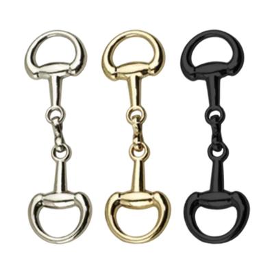 1PC Double D-Ring Snaffle Bit Alloy Equestrian Connecting Clasp D-Ring Snaffle Bit Connectors for Shoes Decoration Loafers Purse