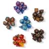 7Pcs D4 D6 D8 D10 D12 D20 Number Colorful Acrylic Polyhedral Dices Party Family Game Educational Toy Entertainment Dices