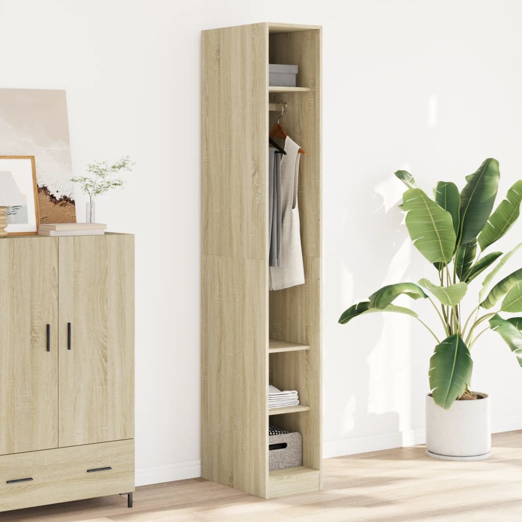 Vidaxl Wardrobe, Sonoma Oak Color, 30X50X200 Cm, Wood-Based Material