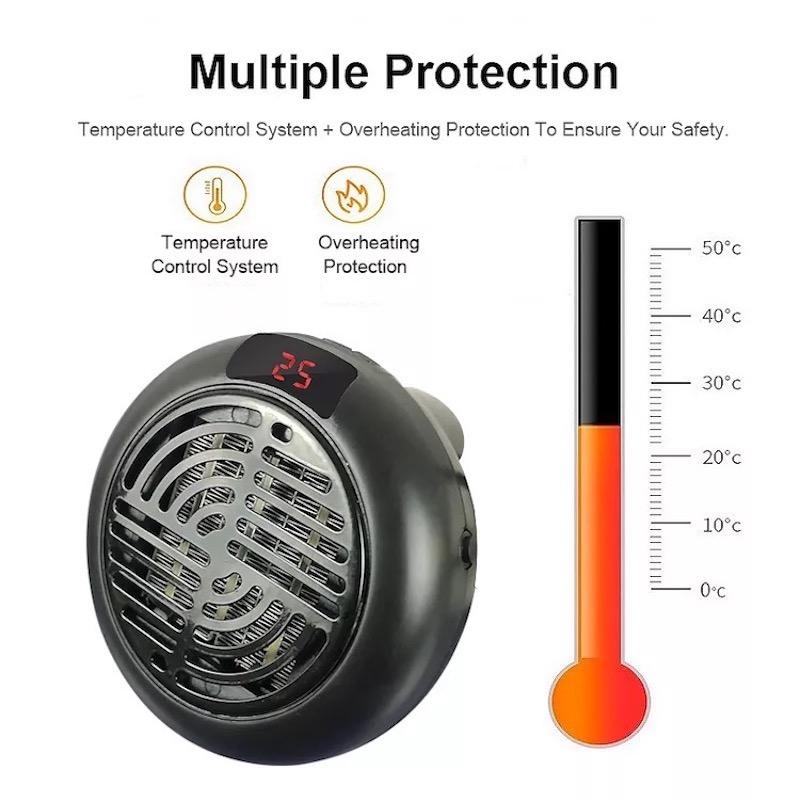 Portable 220v Mini Space Heater Wall-mounted Adjustable Constant Temperature Room Air Heater Timer Set Home Air Heater