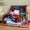 Merry Christmas Santa Claus PrintBlanket Bedroom Blanket for Livingroom Couch Lunch Break Soft Throw for Friend's Festival Gift