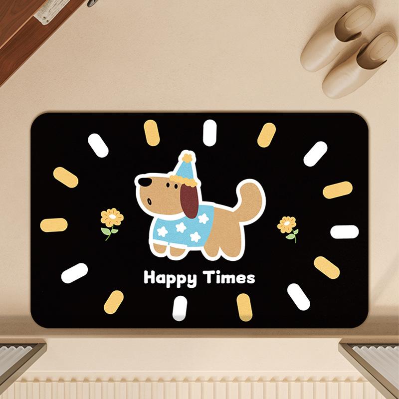 Cartoon Dog Bathroom Floor Mat, Special Diatom Mud For Bathroom, Water-Absorbing Non-Slip Foot Pad, Dirt-Resistant And Quick-Drying Ground At The