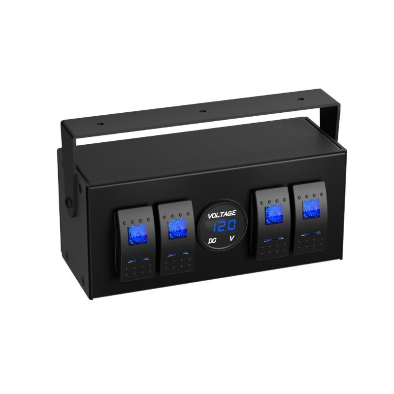 Convenient 4 Gang Rockers Toggle Switches Box with USB Charging Ports for Boats