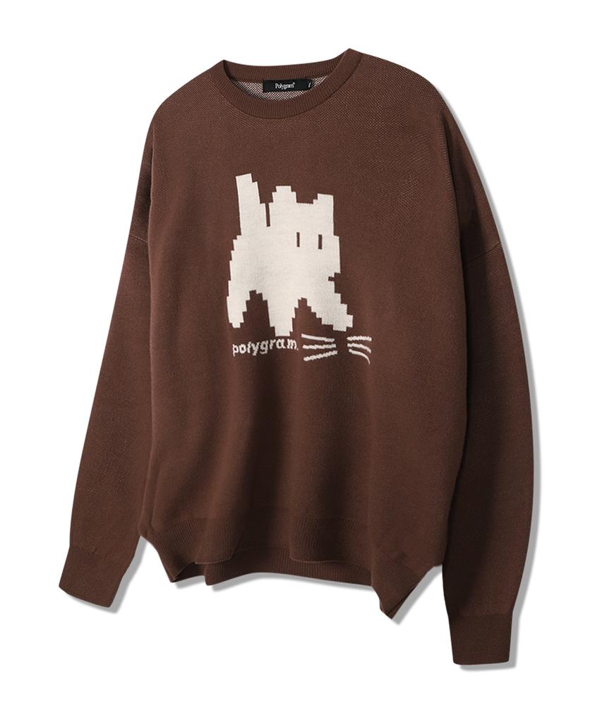 POLYGRAM Pixel Cat Brush Round Knit - 4 Colors
