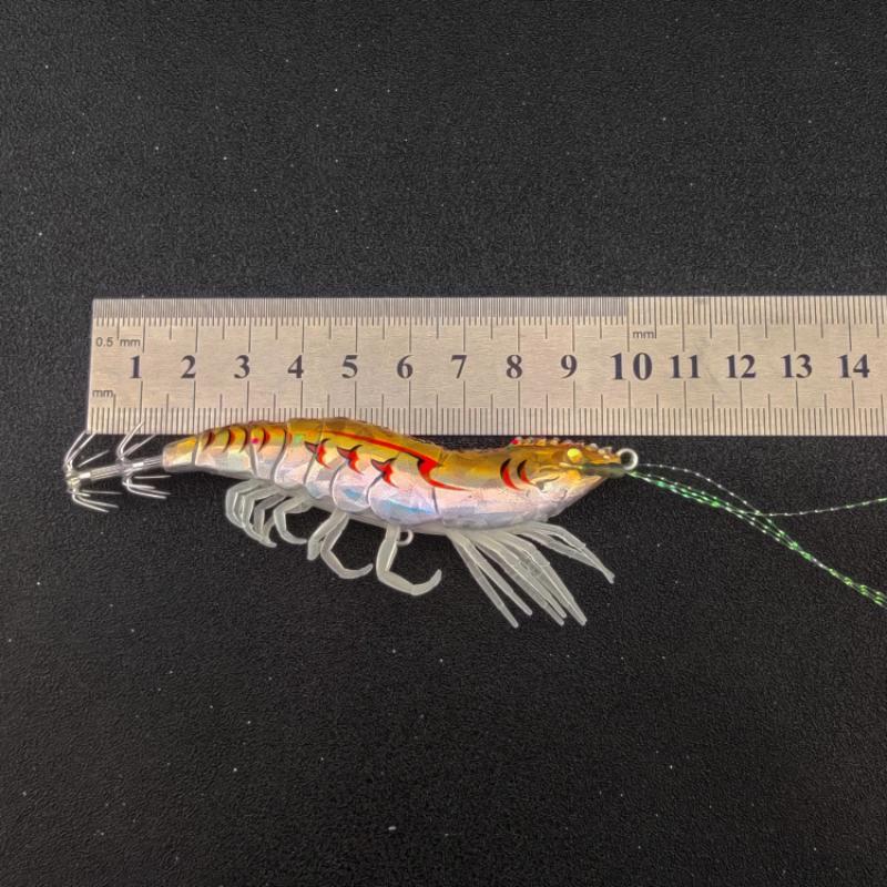 Luminous Squid Fishing Jigs Realistic Glitter Shrimp Sharp Barbed Hooks For Saltwater Offshore Squid Cuttlefish Fishing