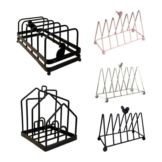 Plate Storage Rack, Durable Iron Dish Display Stand, Anti-Slip Certificates Cookbooks Organizer, for Plates Cutting Boards Tiles Plaques Trays
