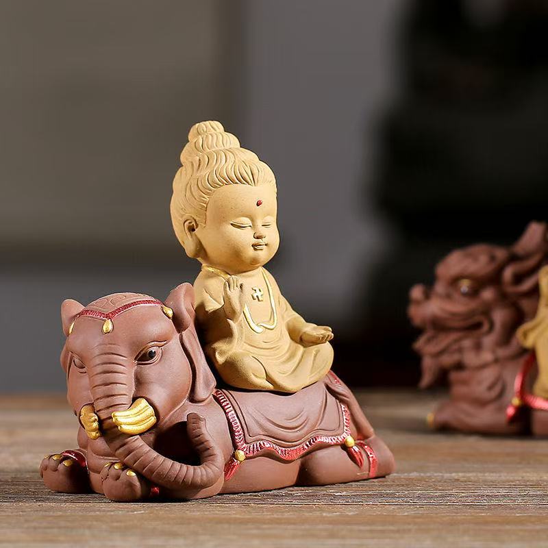 Keramik Buddha Sakyamuni Guanyin Ksitigarbha Statue Handbemalt Keramik Buddha Statue Feng Shui Reichtum & Frieden Heimdekor