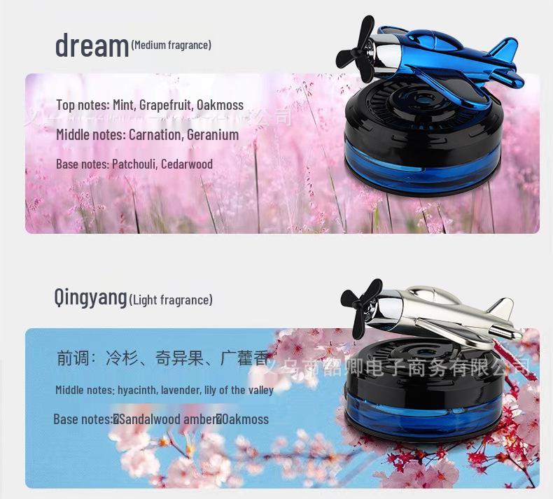 Solar-Powered Car Airplane Aroma Diffuser: Long-Lasting Fragrance for Car Console Ornament.