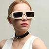 Big Frame Square Sunglasses Women Men Vintage Fashion UV400 Luxury Designer Sun Glasses One Piece Rivet Shade