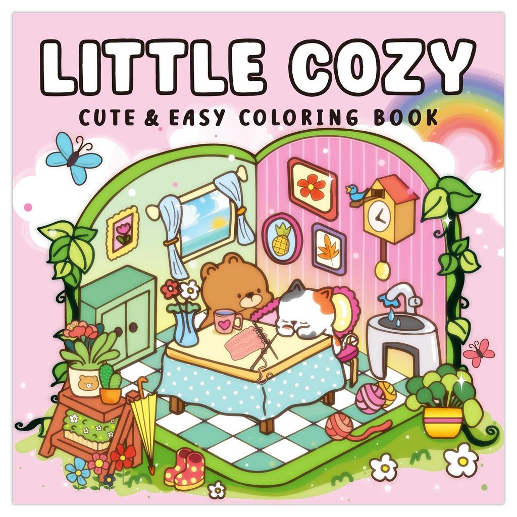 40-Page Fruit & Food Cartoon Doodle Coloring Book for Kids Aged 4+