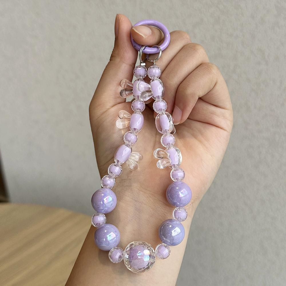 Acrylic Rabbit Shaped Bead Keychain New Exquisite Handmade Creative Colorful Handbag Chain Accessories Gift