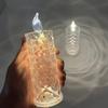Yousheng 1/5Pcs LED Faux Crystal Candle Light Rose Shadow Electric Flameless Flickering Simulation Candle Lamp Anniversary Wedding Christmas