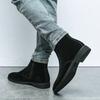 Hochwertige klassische Chelsea-Stiefel im britischen Stil für Herren, Schwarz Hombre, täglich, Outdoor, lässig, zum Ausgehen, spitz zulaufend, aus Wildleder