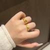 Glossy Satin Rings for Women Fashion and Exquisite Light Luxury Antique Gold Craftsm Fine Wide Ring Couple Style Jewelry Gift