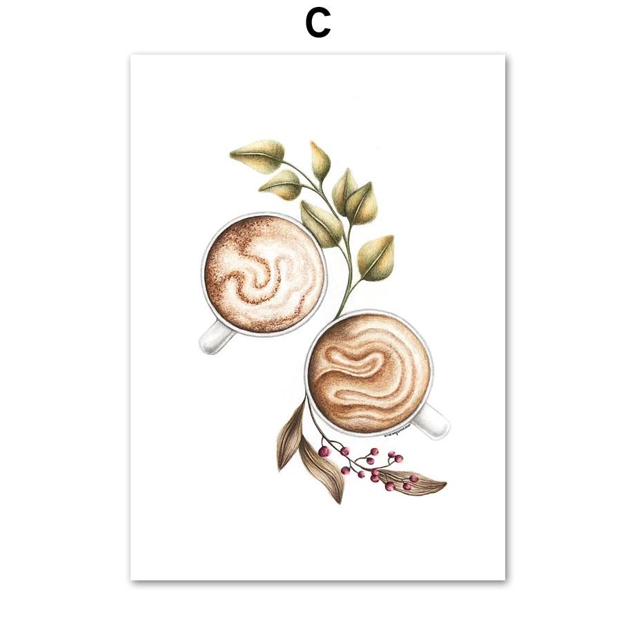 But First Coffee Arabica Kitchen Asthetic Wall Art Canvas Painting Nordic Posters & Prints Wall Pictures For Coffee Bar Decor
