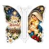 Christmas Keepsake for Money Cash Gift Ornament, 2D Acrylic Butterfly Holder Unique Family Ornament with Clear Compartment Trees, Windows, Doors