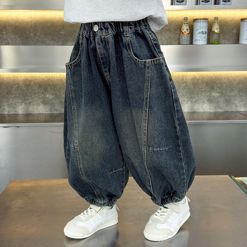 Korean Style Kids' Jeans 2025 - Stylish, Loose-Fit, Casual, Long Pants for Spring & Autumn