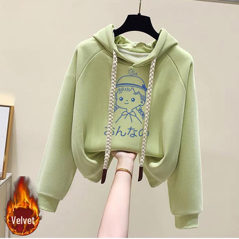 Women's Fleece-Lined Hooded Sweatshirt - New 2024 Petite Winter Dopamine Style