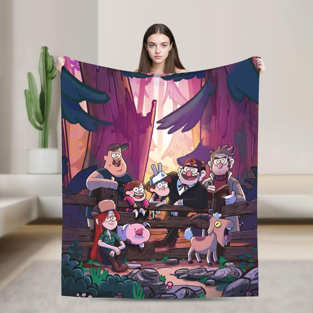 Coperte Anime Cartone Animato Gravity Falls Morbide Calde Fantastici Plaid per Casa Ristorante Primavera Autunno