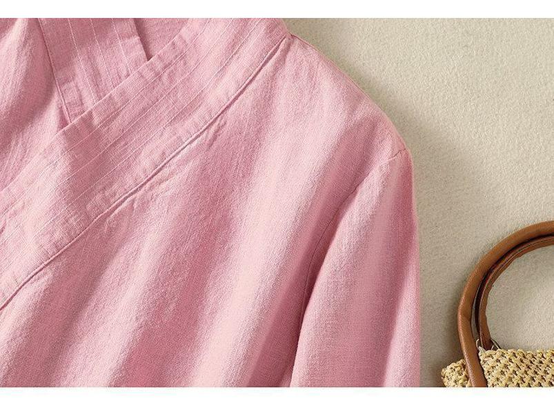 Damski bawełniano-lniany strój do Tai Chi - Osiem Jedwabi Wudang Taoistyczny Hanfu na wiosenne ćwiczenia i do noszenia na co dzień