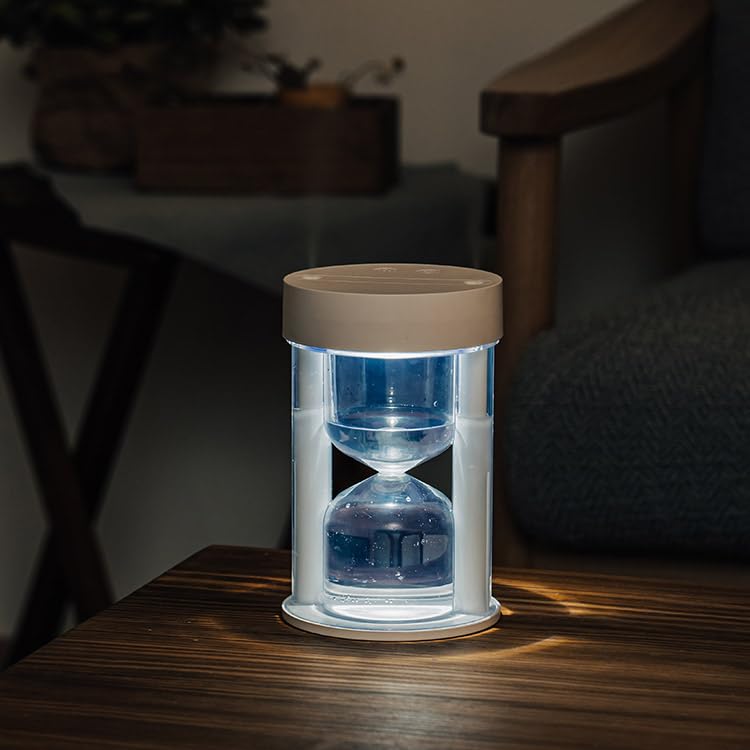 Life On Products Hourglass Cordless Automatic Interior with Light Function LCAHF003 Humidifier, Charcoal, Adjustment, Natural, Tabletop,
