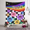Retro 70s Tapestry Floral Pattern Rainbow Sun Landscape Abstract Art 60s Vintage Boho Home Decor Wall Hanging