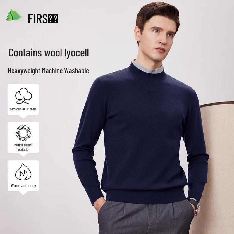 

Shanshan Men s Heavyweight Machine Washable Wool Blend Crew Neck Sweater XL