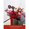 Red Wedding Artificial Flower Arrangement for Living Room, Coffee Table, or Bedside Table Décor