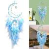 Night Glowing Beads Dreamcatchers Star Moon Feathered Windchimes Wall Hanging Ornament for Eid Ramadans Car Decoration