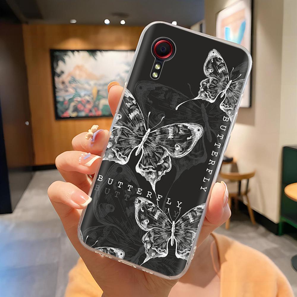 For Samsung Xcover 5 Case Cartoon Butterfly Soft Clear Slim Silicone Back Cover For Samsung Xcover5 Phone Housing Shell Fundas