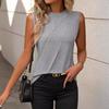 2026 Women's Sleeveless Loose Round Neck Solid Color T-Shirt