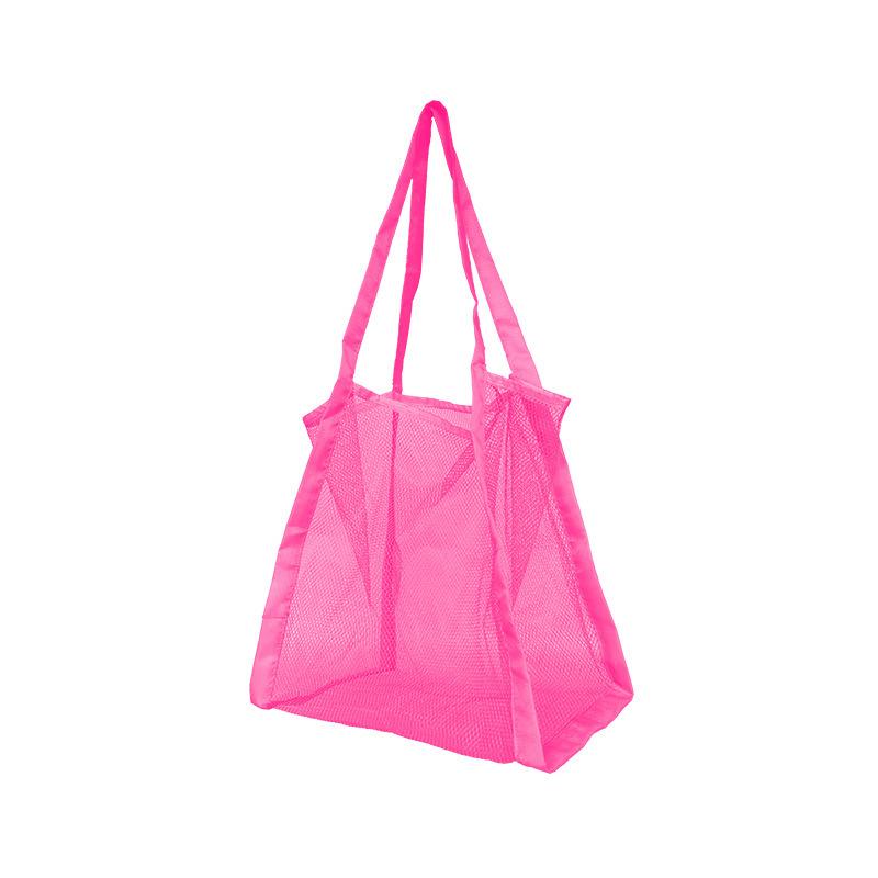 Mesh Beach Shopper Bag For Women Large Capacity Travel Shoulder Bags Grocery Picnic Tote Simple Design Organizer Case