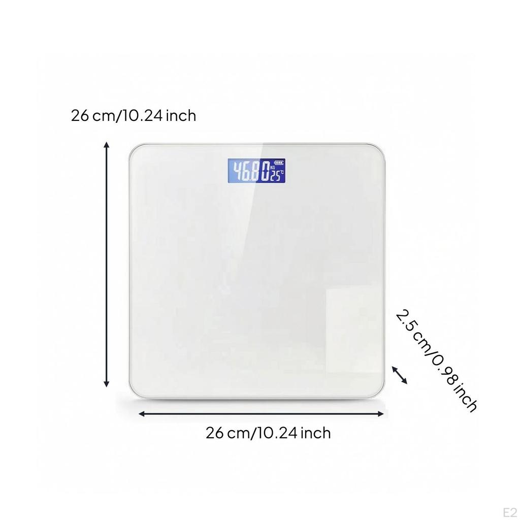 Digital Washroom Scale High Precision with Backlit Display for Dorm Room Ivory White