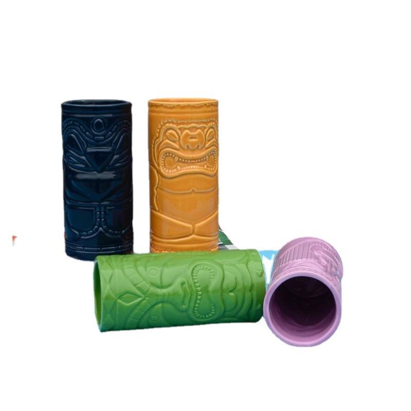 New Tiki Mug 250ml Tiki-mugs Cocktail Cup Beer Wine Mug Ceramic Tiki Mugs Art Crafts Creative Hawaii Milk Coffee Mugs