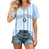Women Casual Short Sleeve V Neck T Shirt Lightweight Soft Fabric Letter Print Top Summer Daily Wear