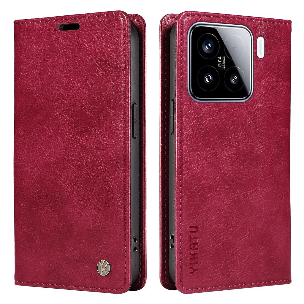 YIKATU YK-006 Für Xiaomi 15 Hülle Magnetischer Verschluss Leder Handyhülle Litschi-Textur