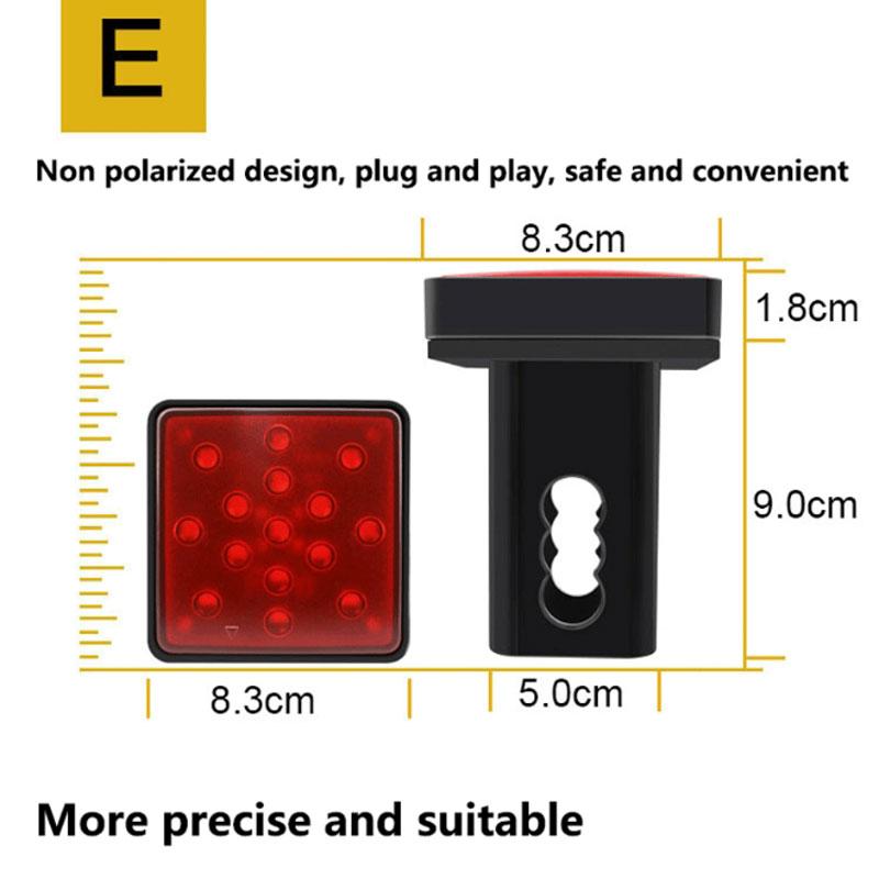 2'' Trailer Hitch Receiver Cover 15 LED Brake Led Lights Tube Cover 4 Pin Car Accessories Car Signal Lamp Warning Strobe Light