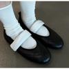 New Women's Mary Jane Shoes Female High Quality Leather Buckle Ballet Shoe for Women Round head Flat Cowhide Ladies Single Shoes