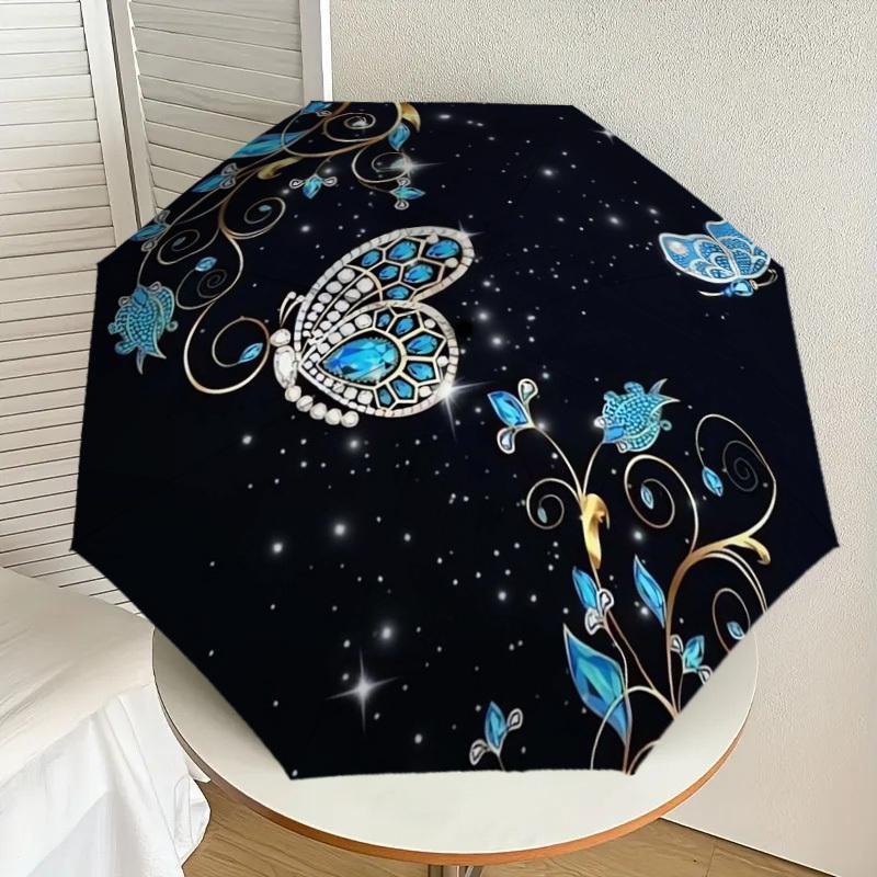 

1pc Butterfly, Fish, Starry Night, Fantasy Art Umbrella with Plastic Handle,Suitable for All Seasons Home Travel Outdoor UmbrellaDD143