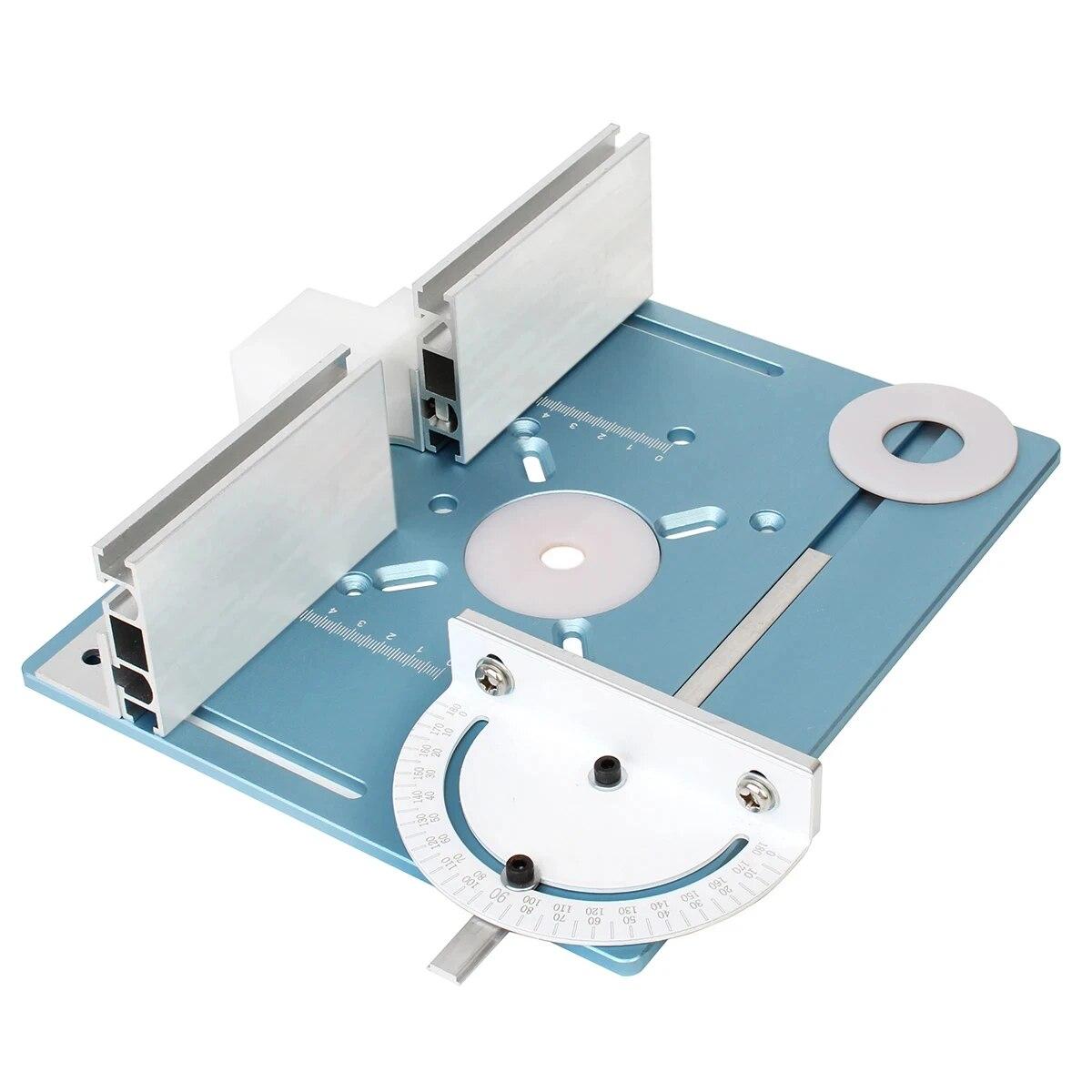 

Алюмінієва пластина для фрезерного столу Деревообробний тример Електрична фрезерна пластина для фрезерування деревини з упором для робочого столу DIY 1set небо синє кольору