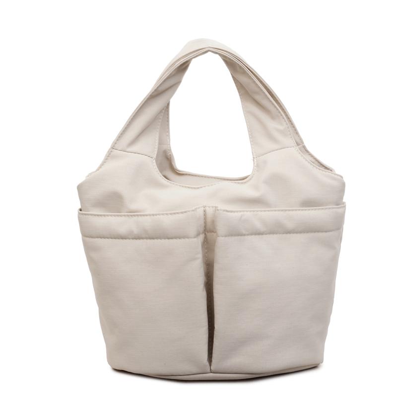 

Nyl Solid Color Zipper Sewing Casual Tote 2026 Winter Simple Daily Commute Top-Handle Bags Durable Versatile Women s Handbags бежевый