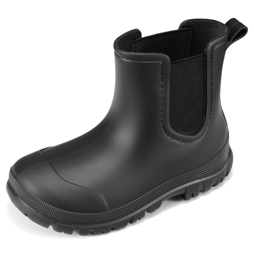

HISEA Kids Short Rain Boots, Fully Waterproof, Non-Slip, Lightweight, Perfect for Rain or Shine, with Side Gore, Perfect for School, Rainy Season, an