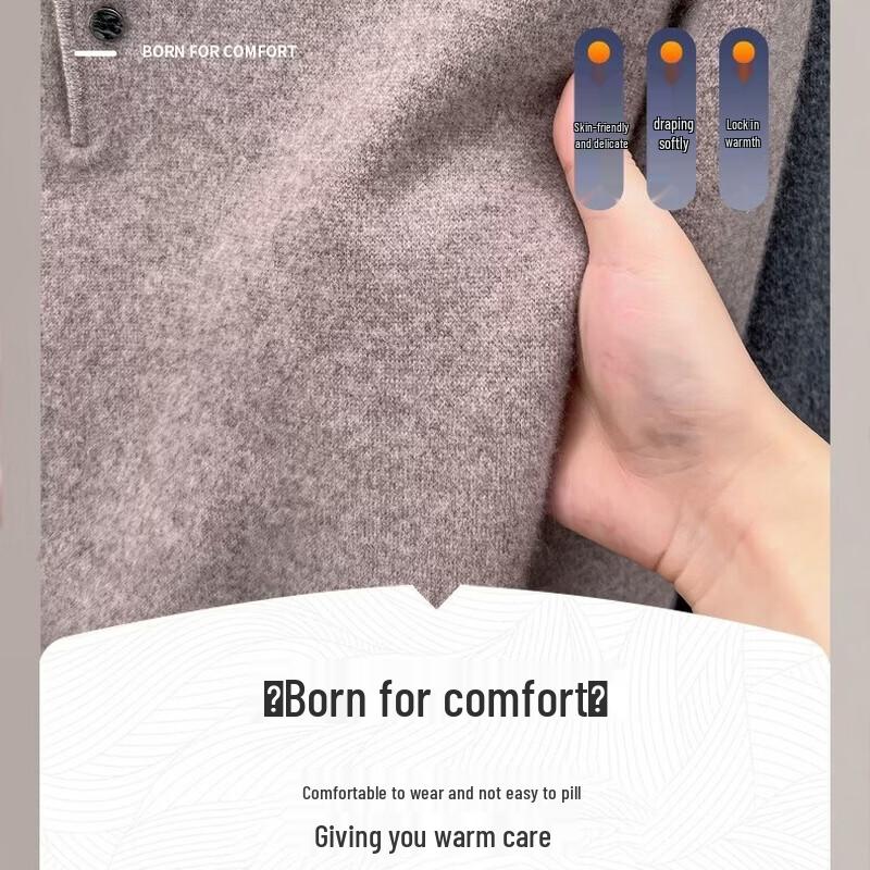 Hengyuanxiang Men's Thick Cashmere Pullover Sweater
