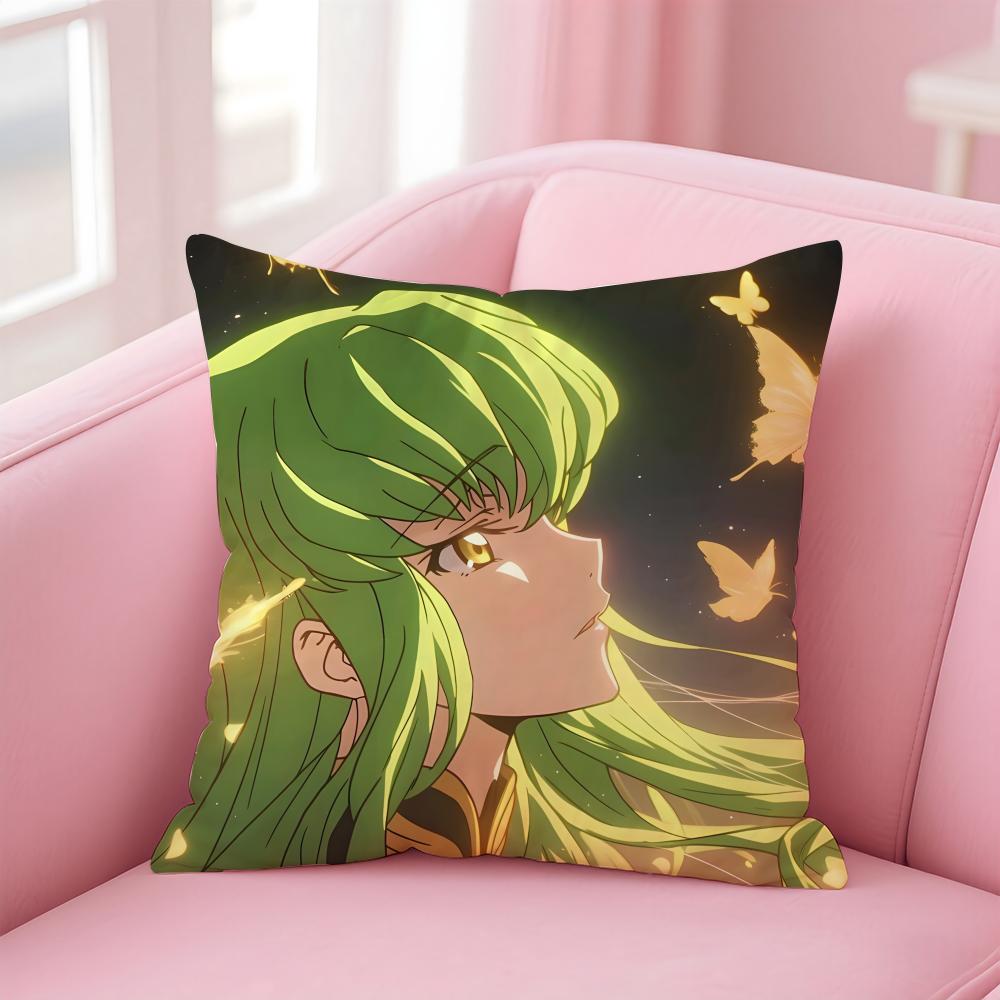 C-Code Geass H-Hangyaku No Lelouch Oudous Cushion Cover Pillowcase Short Plush Invisible Zipper Room Sofa Cushion Cover