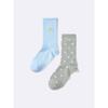 Gu By Uniqlo Kids  Unisex  Socks 2p  Embroidery Pattern 