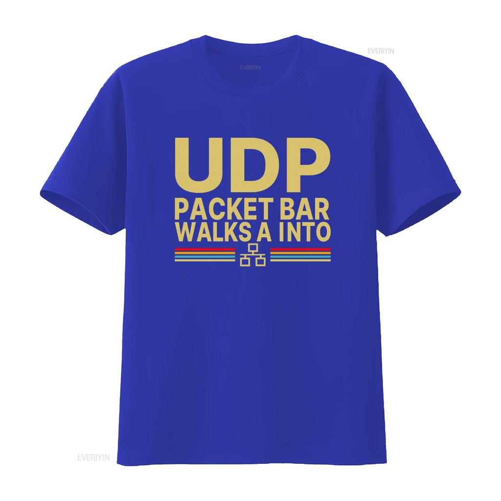 Retro Style UDP Packet Bar Walks A Into Print T Shirt for Men Vintage Washed Stylish Breathable Casual Homme Graphic Fashion