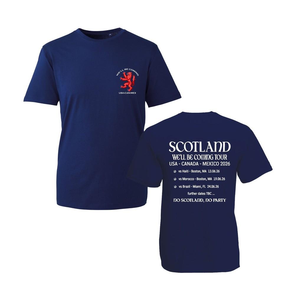 Scotland Football Tour 2026 T Shirt Schedule Tartan Army Supporter Gift Black S